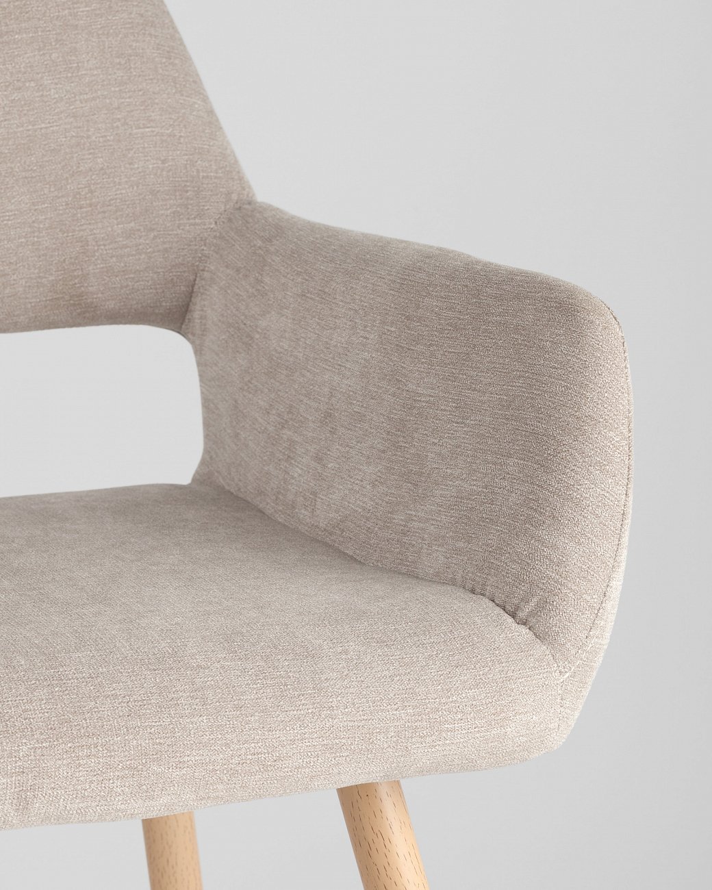 Стул с подлокотниками мягкий бежевый "Кромвель" STOOL GROUP ДИЗАЙНЕРСКИЕ 00-3881956 Бежевый  - Вид №7