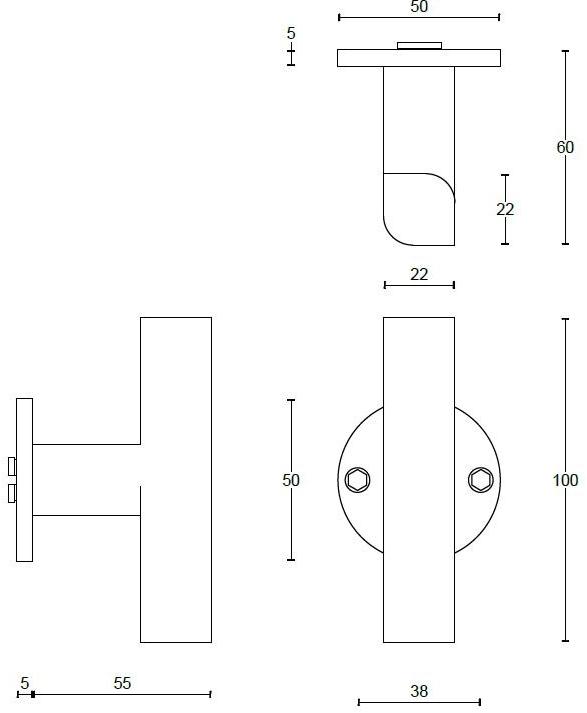 Formani Ручка из нержавеющей стали на розетке Two Pbt23/50 - Вид №1