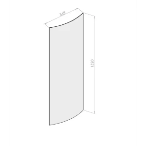 Стекло для душевой ширмы Domani-Spa Simple 1/4 круга прозрачное 90x90 см