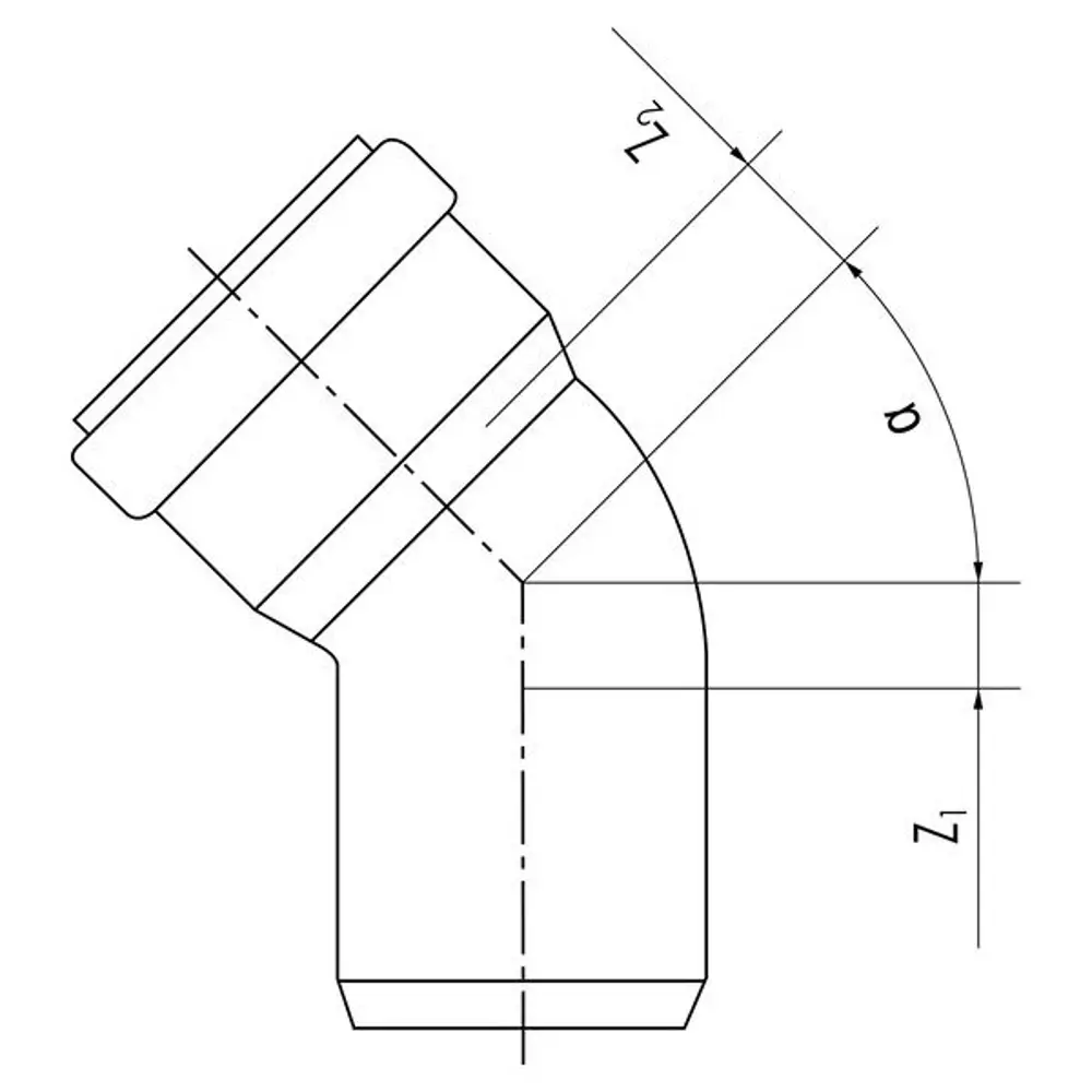 Отвод ø 50ммх45° Rehau Raupiano полипропилен 121114 82342561 STLM-2074516  - Вид №3