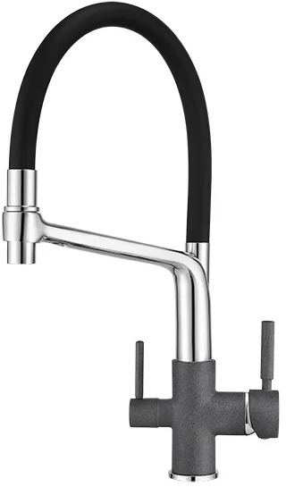 0083, ГРАФИТ (ЧЁРНО-СЕРЫЙ), СМЕСИТЕЛЬ КУХОННЫЙ