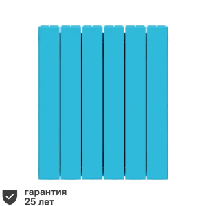 Радиатор секционный Rifar Supremo S50006RAL5024 500/90 6 секций боковое подключение биметалл голубой 82560834 STLM-2167373