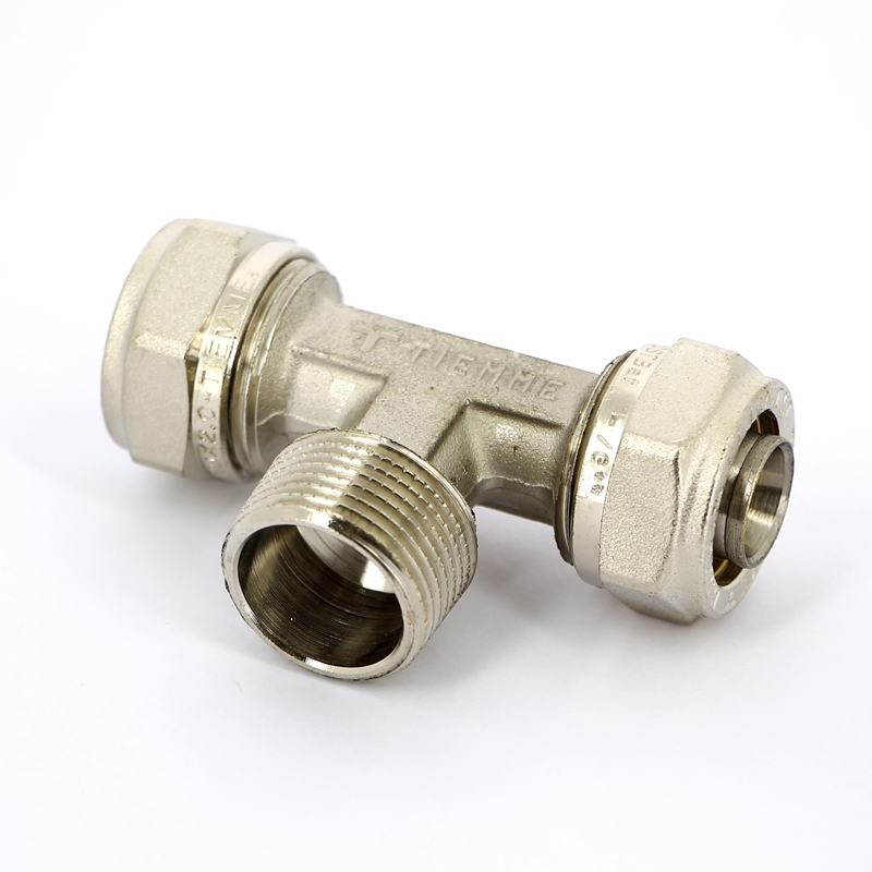 Тройник обжим-Н никелированный TIEMME 20х1/2"х20 1600058 - Вид №1