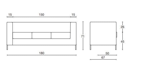 3-местный тканевый диван Diemme рамка ARCH-00081805 - Вид №5