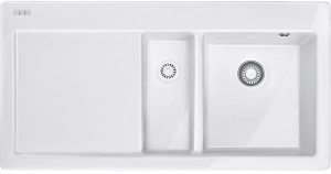 124.0335.710 Best, серия mythos, керамика, мойка mtk 651-100, установка сверху, вентиль-автомат, чаша слева, белый Franke Franke Mythos