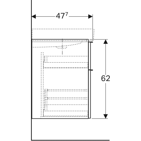 841392000 Шкафчик для раковины Geberit iCon, с двумя выдвижными ящиками Geberit  - Вид №24