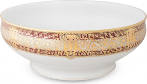 10585603 Haviland Салатник большой 25см "Салон Мюрат" (вишневый, золотой декор) Фарфор, Керамика