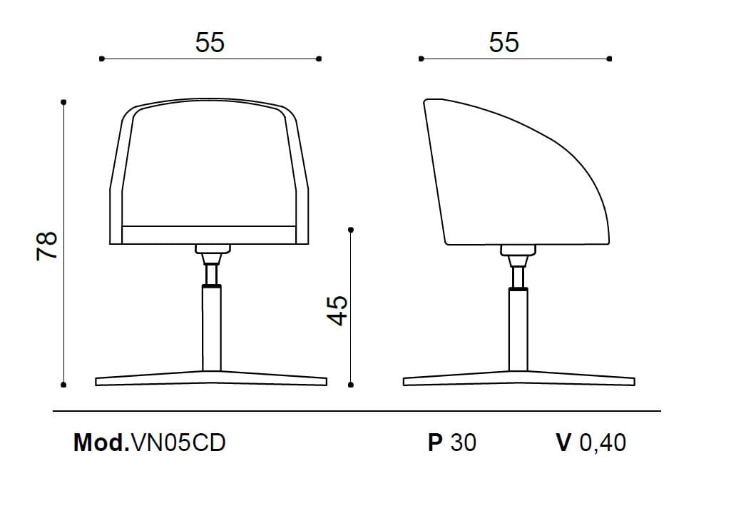 Стул с регулируемой высотой из ткани для залов ожидания Ares Line двадцать один ARCH-00064246 - Вид №2