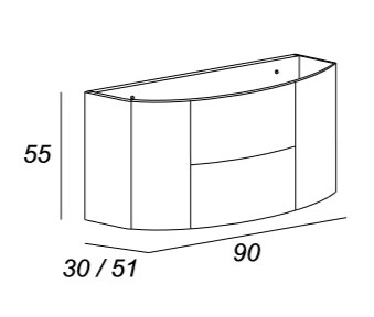 Мебель для ванной CEZARES EDEN 91 Grigio natura - Вид №3
