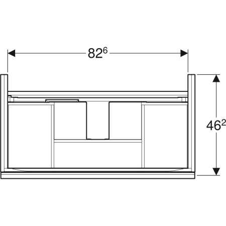 500.611.JL.2 Шкафчик для раковины Geberit Acanto, с одним выдвижным ящиком, одним внутренним выдвижным ящиком и сифоном Geberit  - Вид №26