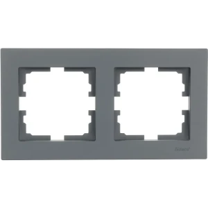 Рамка Lezard Vesna графит для двух розеток и выключателей 87103826