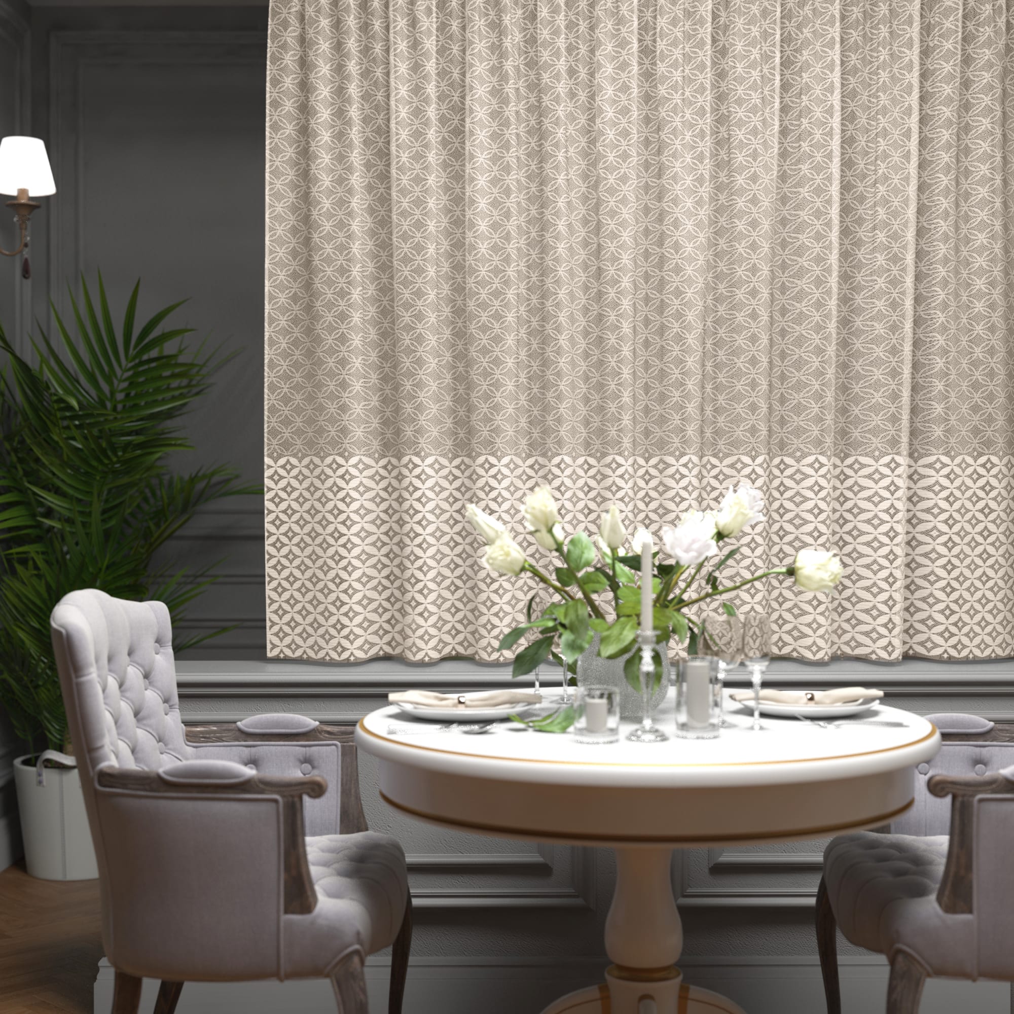 85276015 Тюль для кухни "Сиппо" 200x165 см цвет экрю Santreyd  - Вид №7