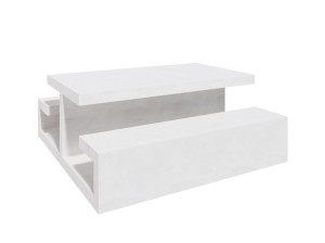 Бетонный стол для общественных мест со встроенными скамейками