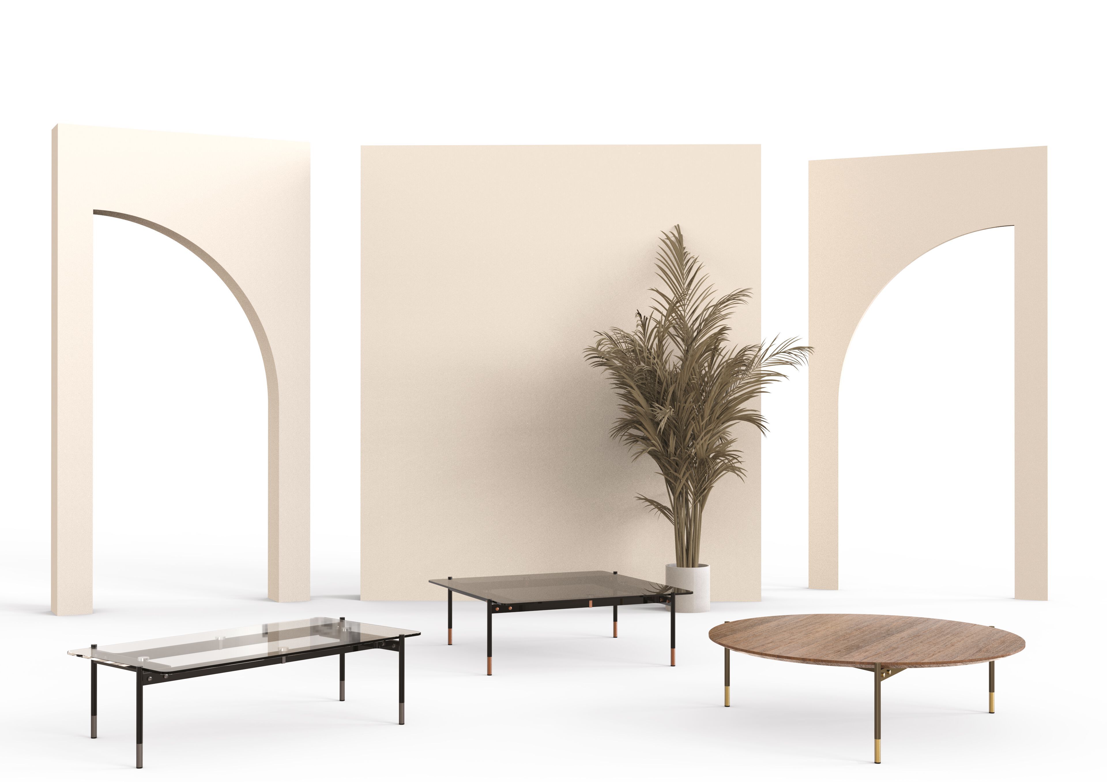 Низкий прямоугольный журнальный столик из стали и хрусталя Bontempi Casa KAROL ARCH-00079010 - Вид №4