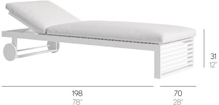 GANDIABLASCO Откидной алюминиевый садовый шезлонг на колесиках Dna sun-id-1485464 - Вид №7