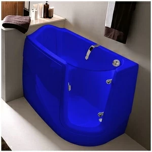 Ванна GRUPPO TREESSE GEN-X V3311-SX-SI угловая сидячая с дверью левосторонняя синяя