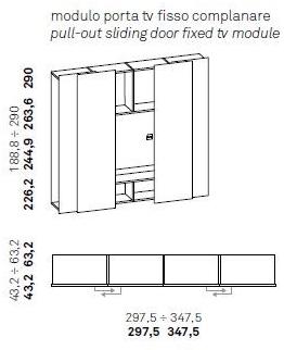 Caccaro Гардероб с фиксированной тумбой под телевизор Core sun-id-1382466 - Вид №6