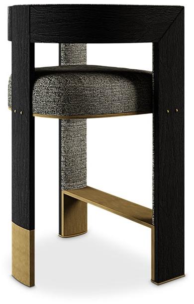 Porustudio Табурет высокий, обитый тканью, с подставкой для ног Brooklyn sun-id-1436909 - Вид №1