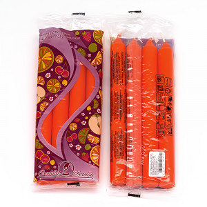 001507 Свеча столовая 1.9 х 17.5 см 40 г 4 шт. Апельсин Омский Свечной