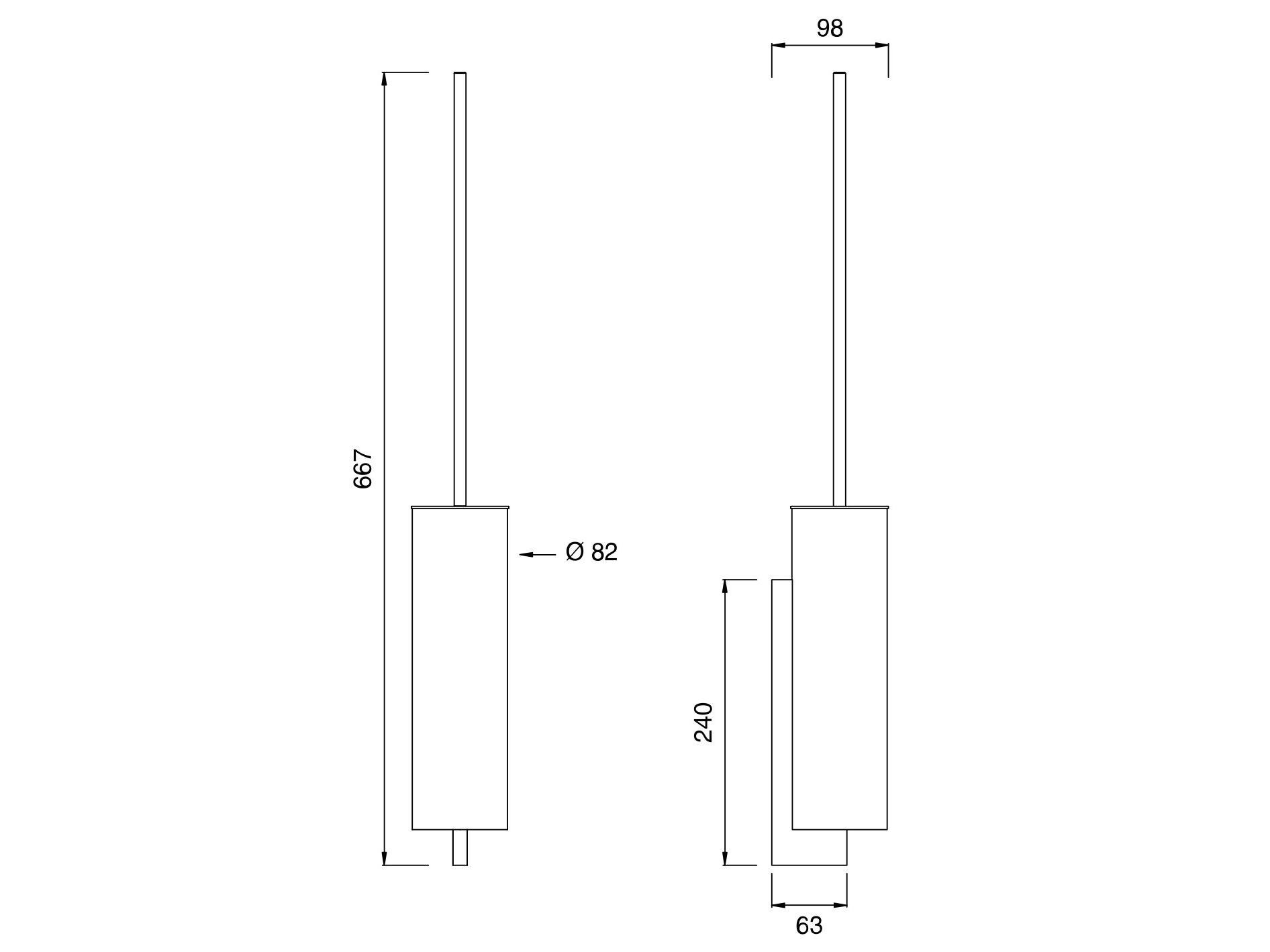 Туалетная щетка из нержавеющей стали CEADESIGN SIXTY-аксессуары ARCH-00084389 - Вид №1
