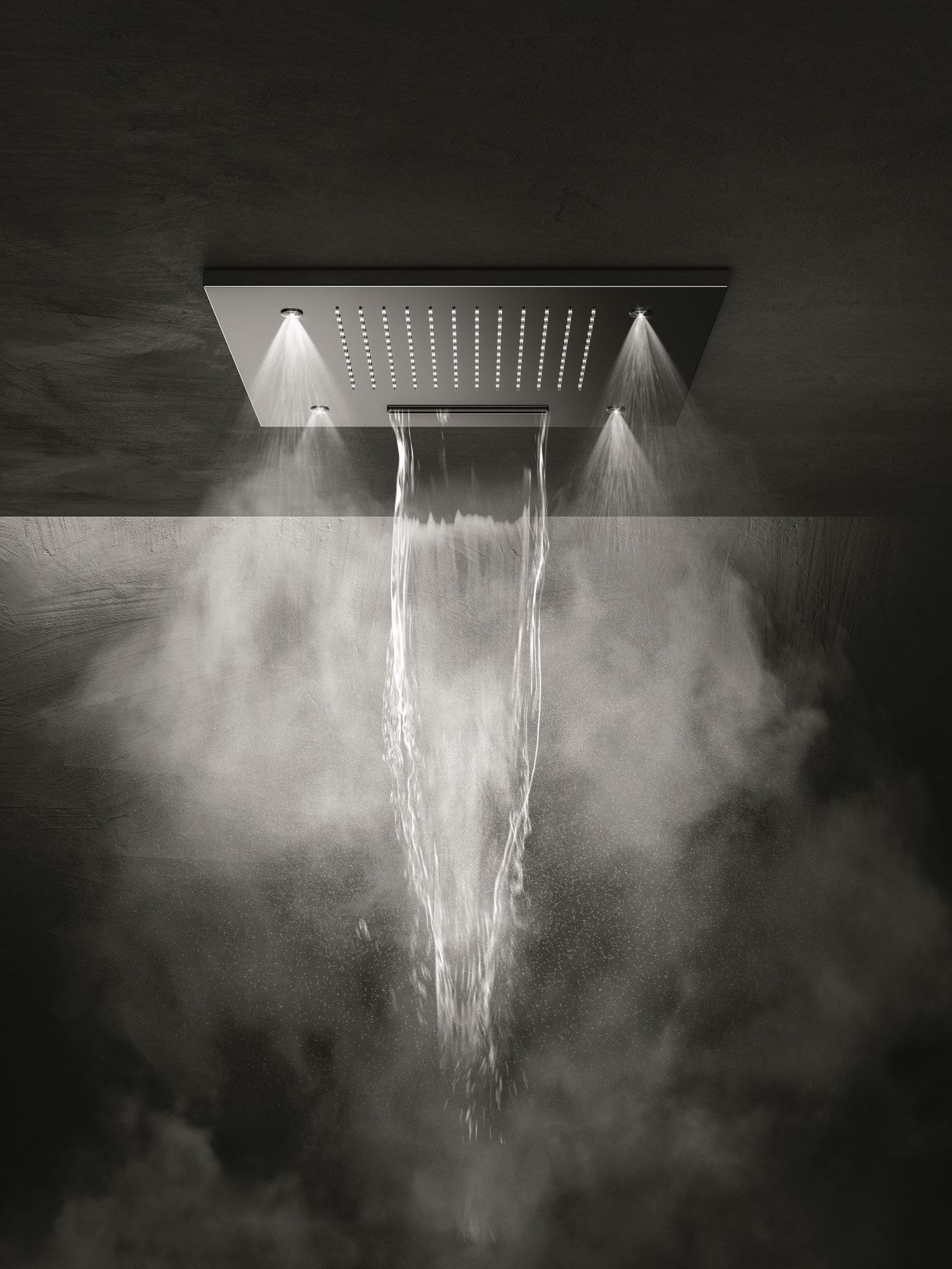 Квадратная потолочная насадка для душа с водопадом из нержавеющей стали CRISTINA Rubinetterie дополнения для душа / ванны / умывальника - Inox collection ARCH-00141998 - Вид №1