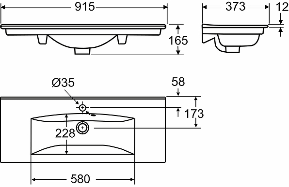15512 Накладная раковина на столешницу  прямоугольная IFO  - Вид №1