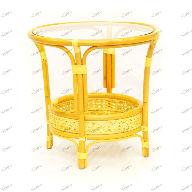 Столик кофейный, ротанг "Пеланги" 02/15А М ЭКО ДИЗАЙН CLASSIC RATTAN 129487 Бежевый 