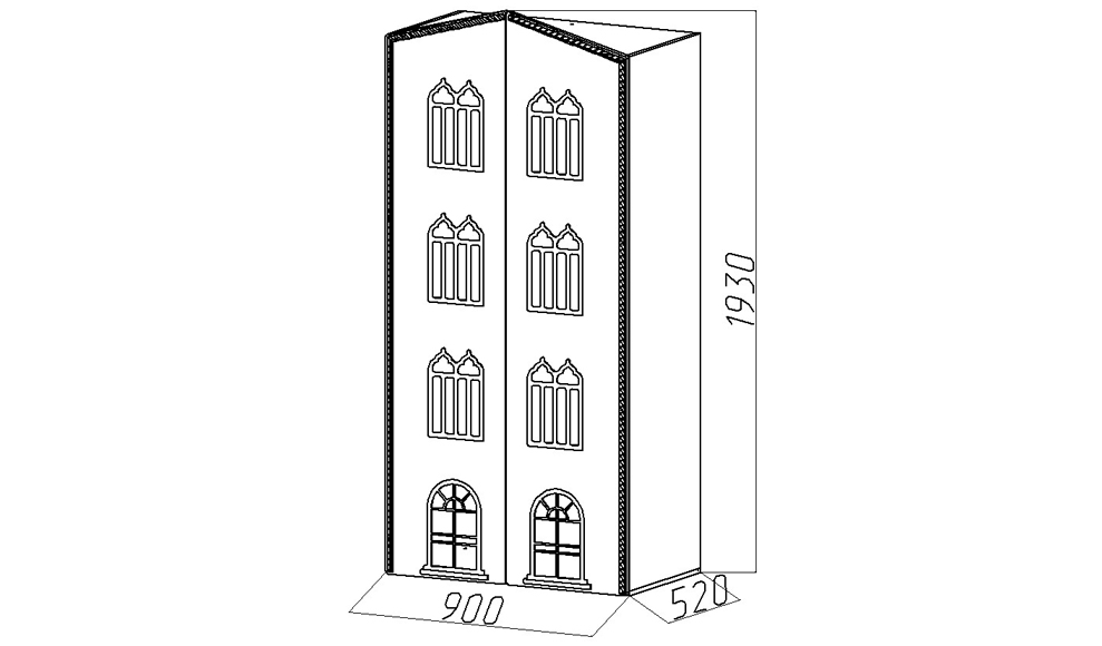 Шкаф двухдверный детский "Венеция-2" МАНДАРИН ВЕНЕЦИЯ 178677 Желтый Santreyd - Вид №4