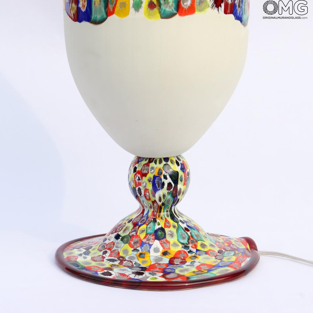 2089 ORIGINALMURANOGLASS Настольная лампа Gaia - муранское стекло и муррины 20 см  - Вид №1