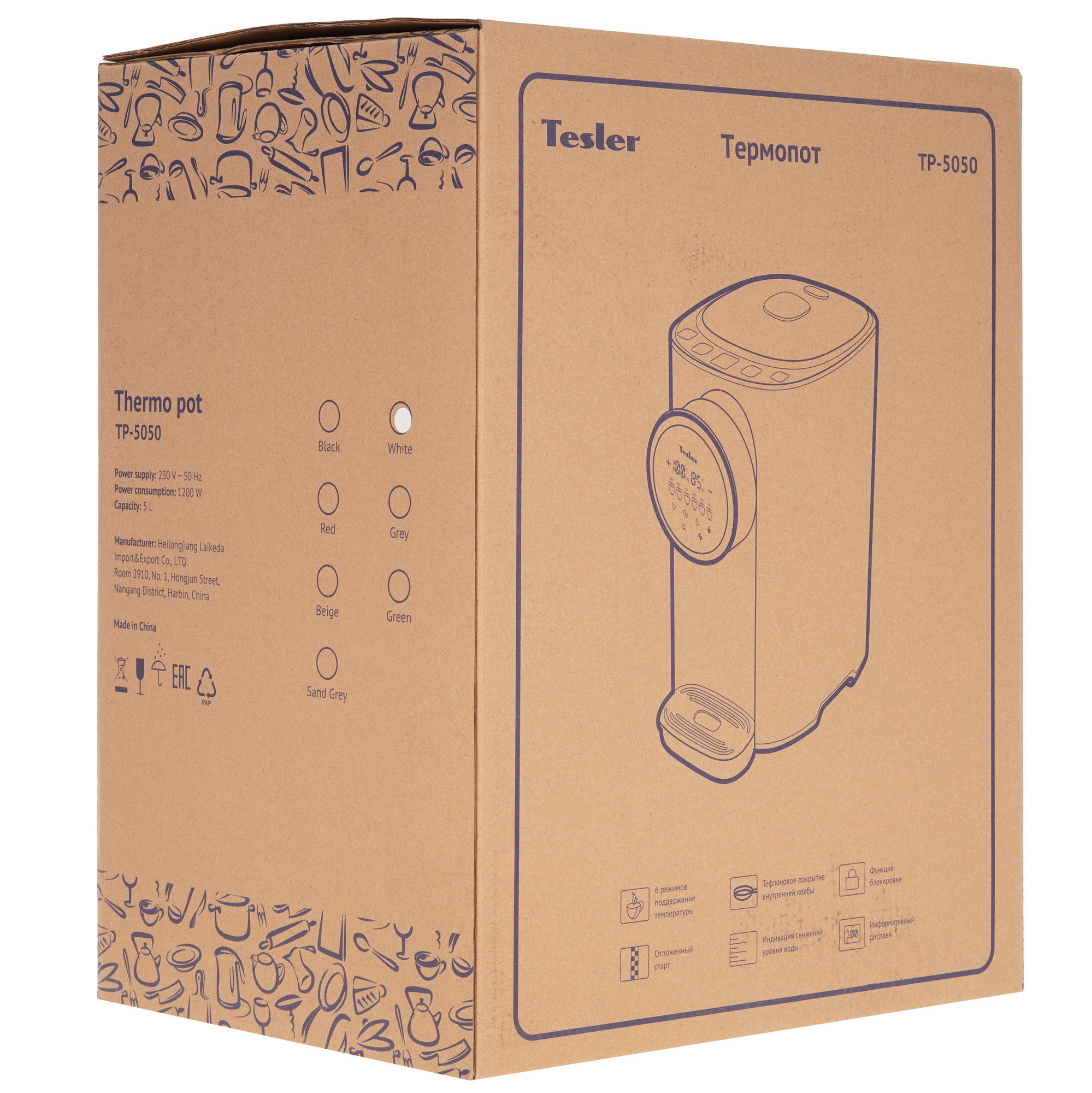 9280818 Термопот TESLER TP-5050 белый STDN-0082088 - Вид №8