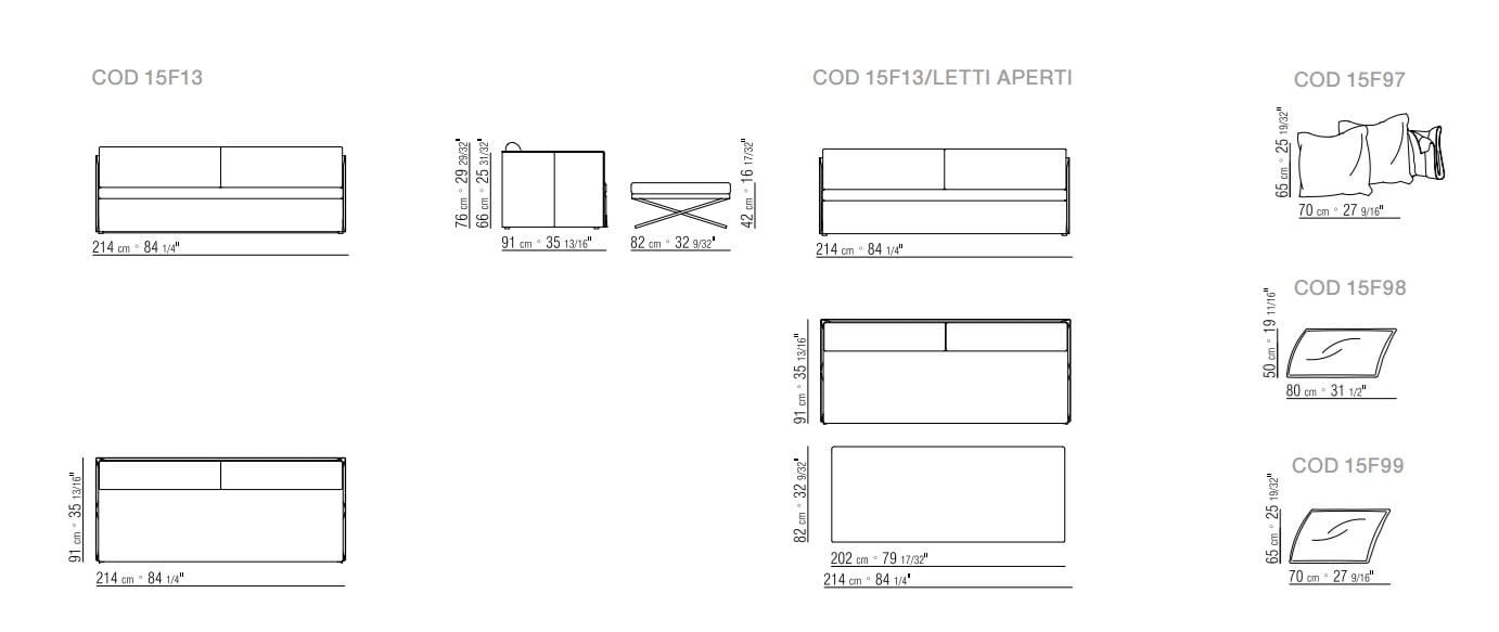 Диван-кровать из ткани Flexform ARCH-00056273 - Вид №11
