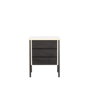 91319720 Тумба с выдвижными ящиками Leset 50.1x62.1x45 см 3 ящика дерево цвет шампань/черный STLM-1482192