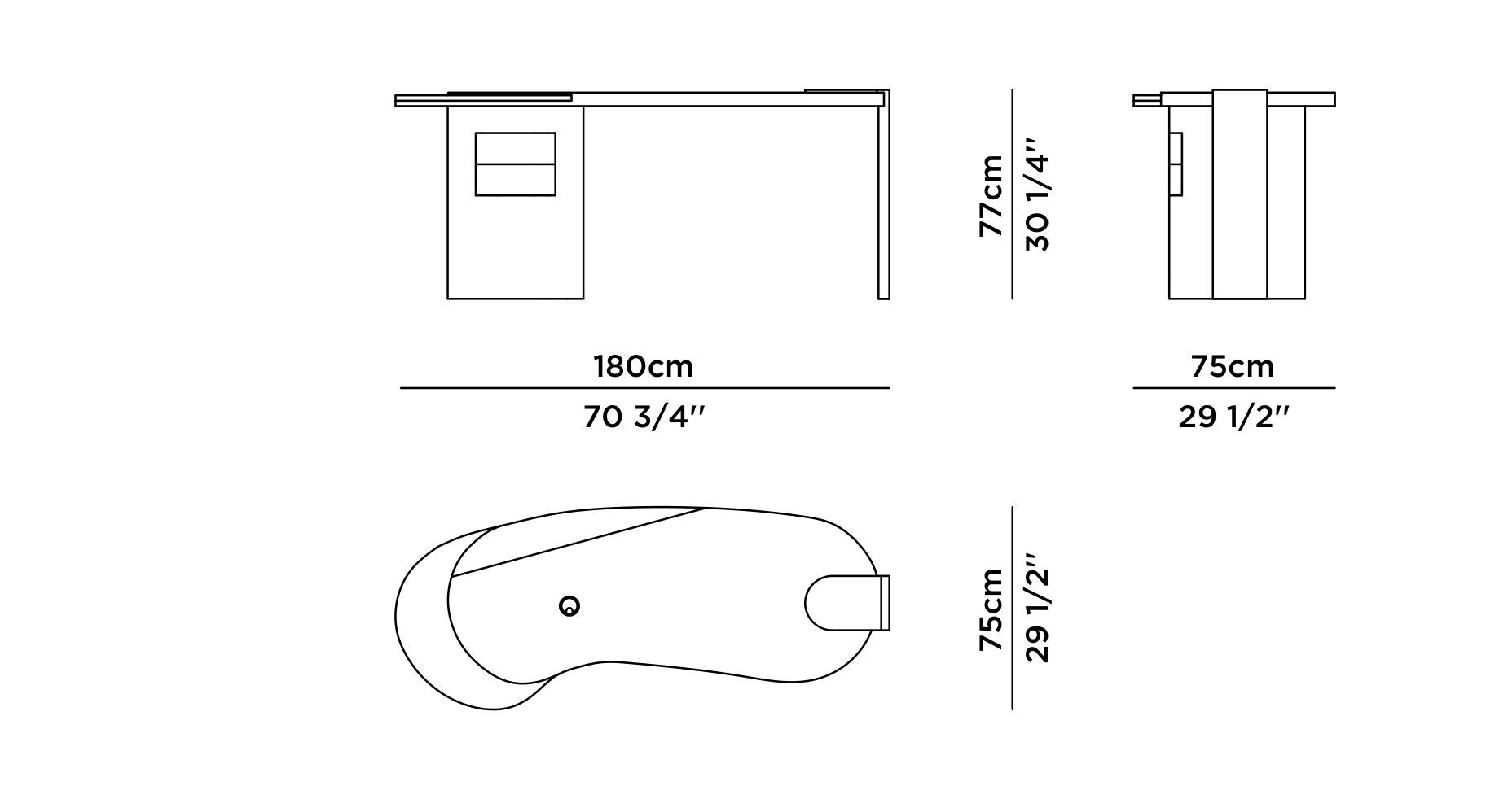Стол из орехового дерева с ящиками Greenapple Armona ARCH-00116158 - Вид №7