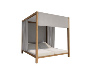 Садовая кровать из тикового дерева с балдахином