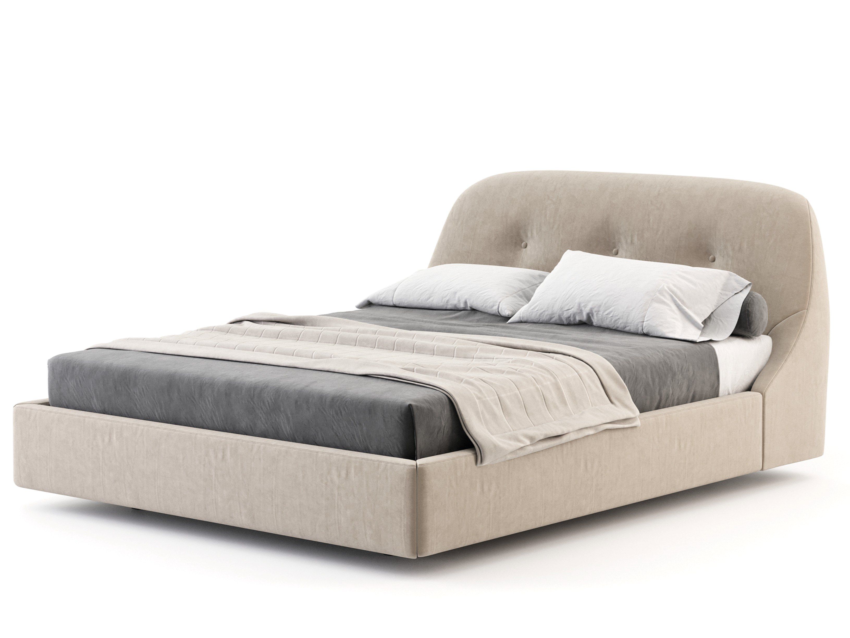 Двуспальная кровать из микрофибры с мягким изголовьем Stylish Club Voilier ARCH-00082588