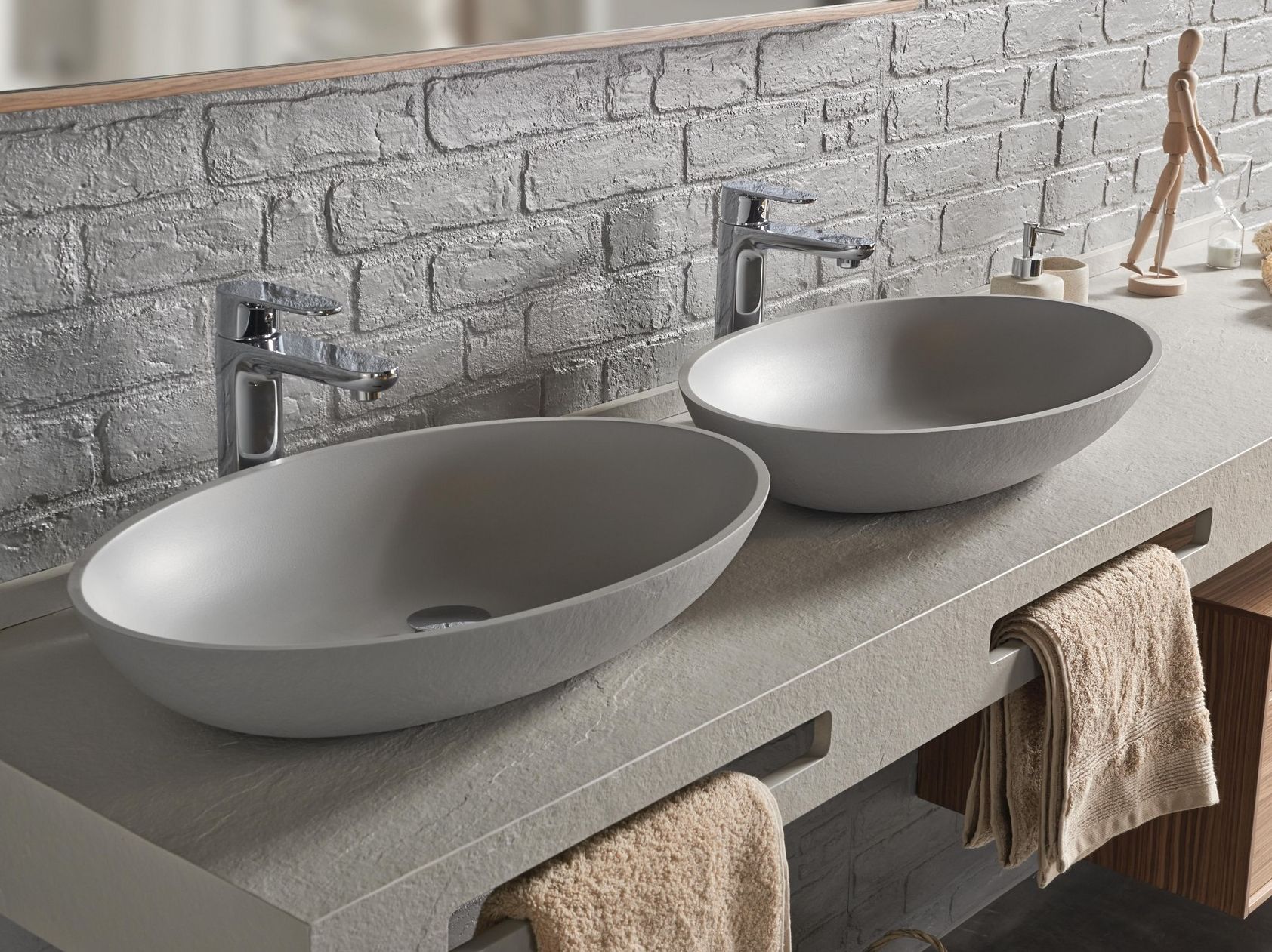 Одноместный овальный умывальник из Акрона© Acquabella On top ARCH-00092962 - Вид №2