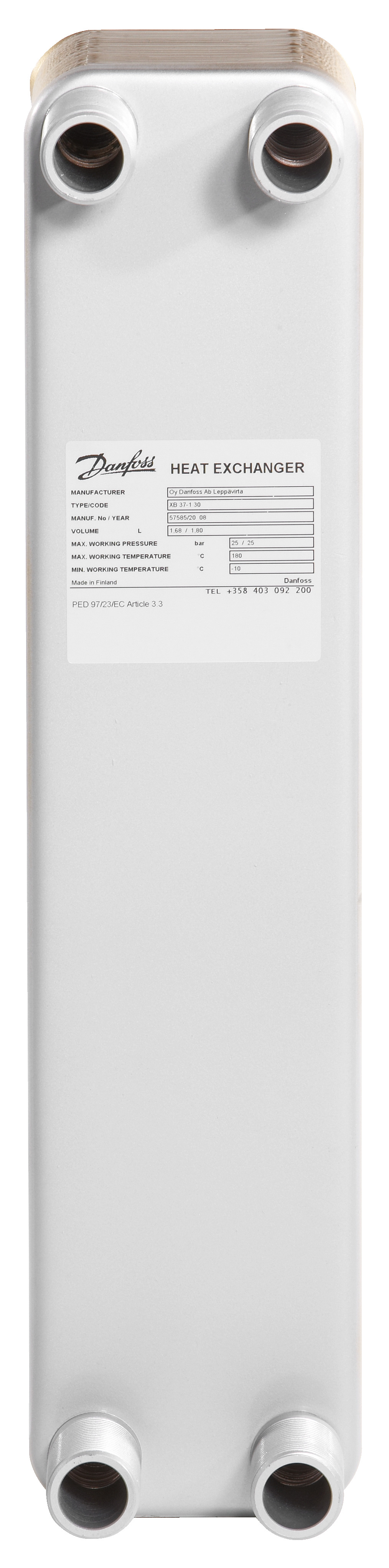 Danfoss Паяный пластинчатый теплообменник серии XB37 XB 37L-1 110 PN25 Паяный ТО 004H7283  - Вид №41
