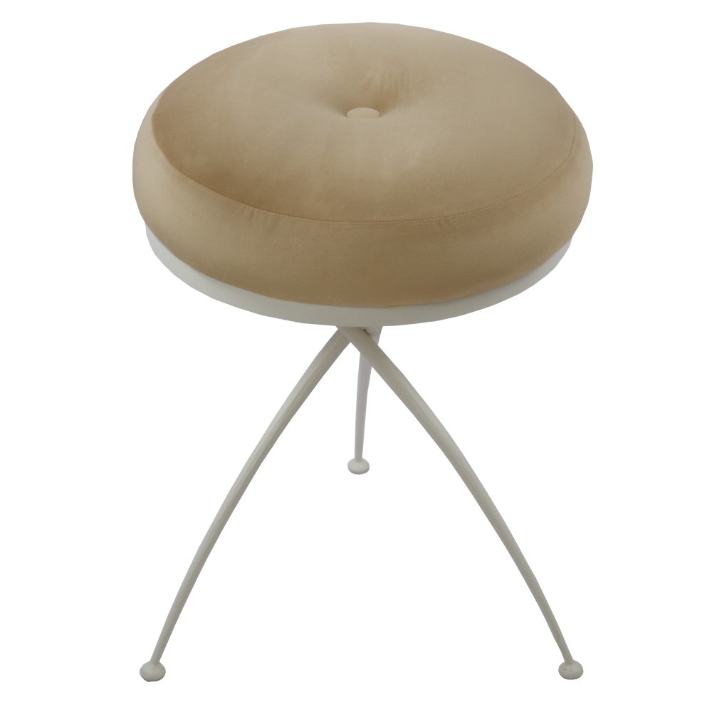 19025 BOGACHO Табурет Шанель Айвори кованая сталь / бархат  - Вид №4