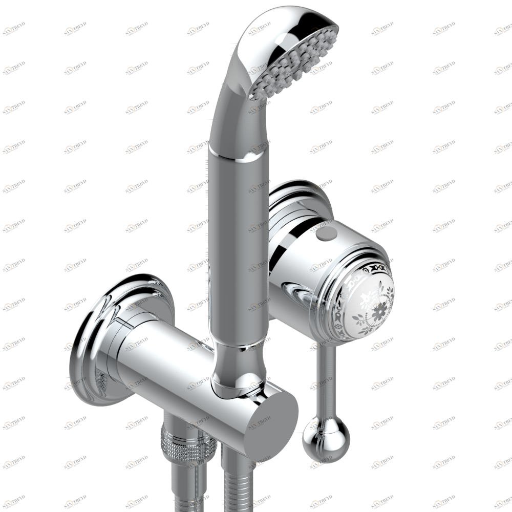A7G-6561B Trim only for wall mixer with complete handshower on hook Thg-paris Marquise белый с платиновым декором Хром A7G 6561B  A02 CAT.A
