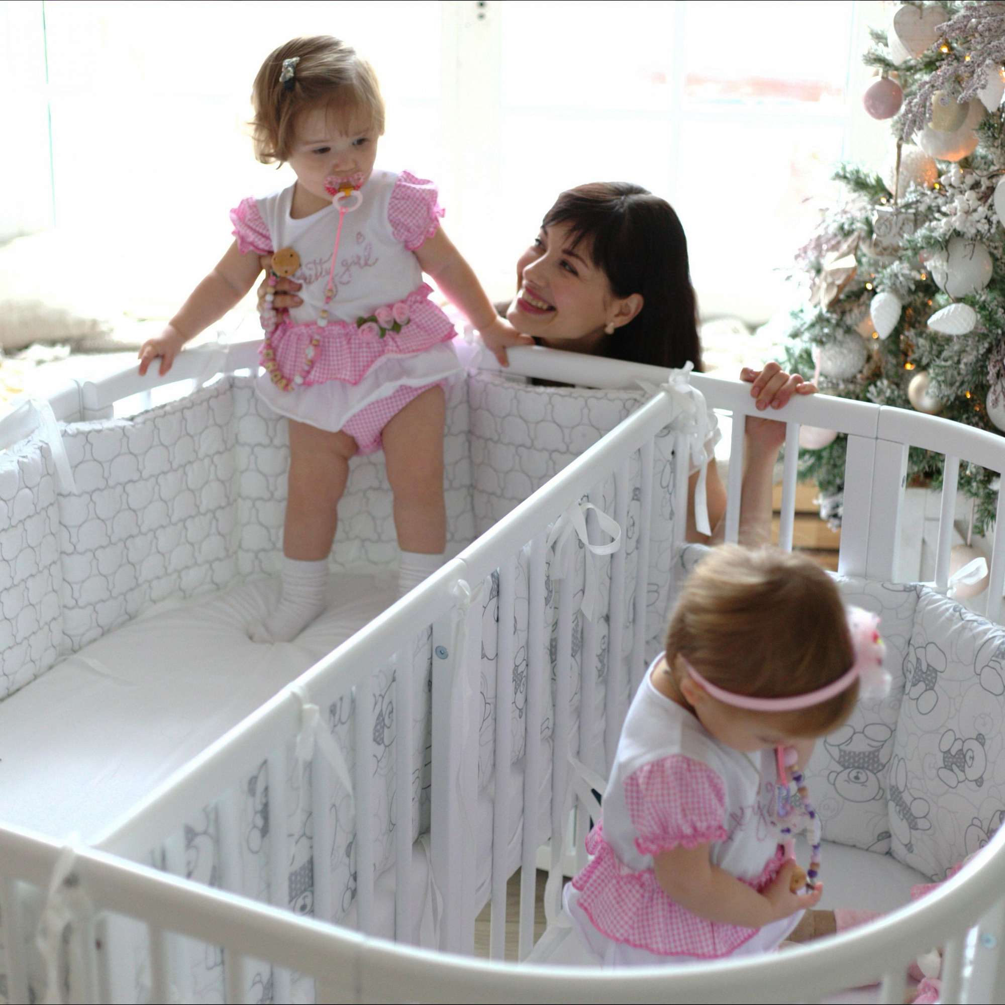 Манеж двухместная кроватка PlayPen 3 в 1 серии Limited (без матрасов) COMFORTBABY  00-3949429 Разноцветный;белый Santreyd  - Вид №11