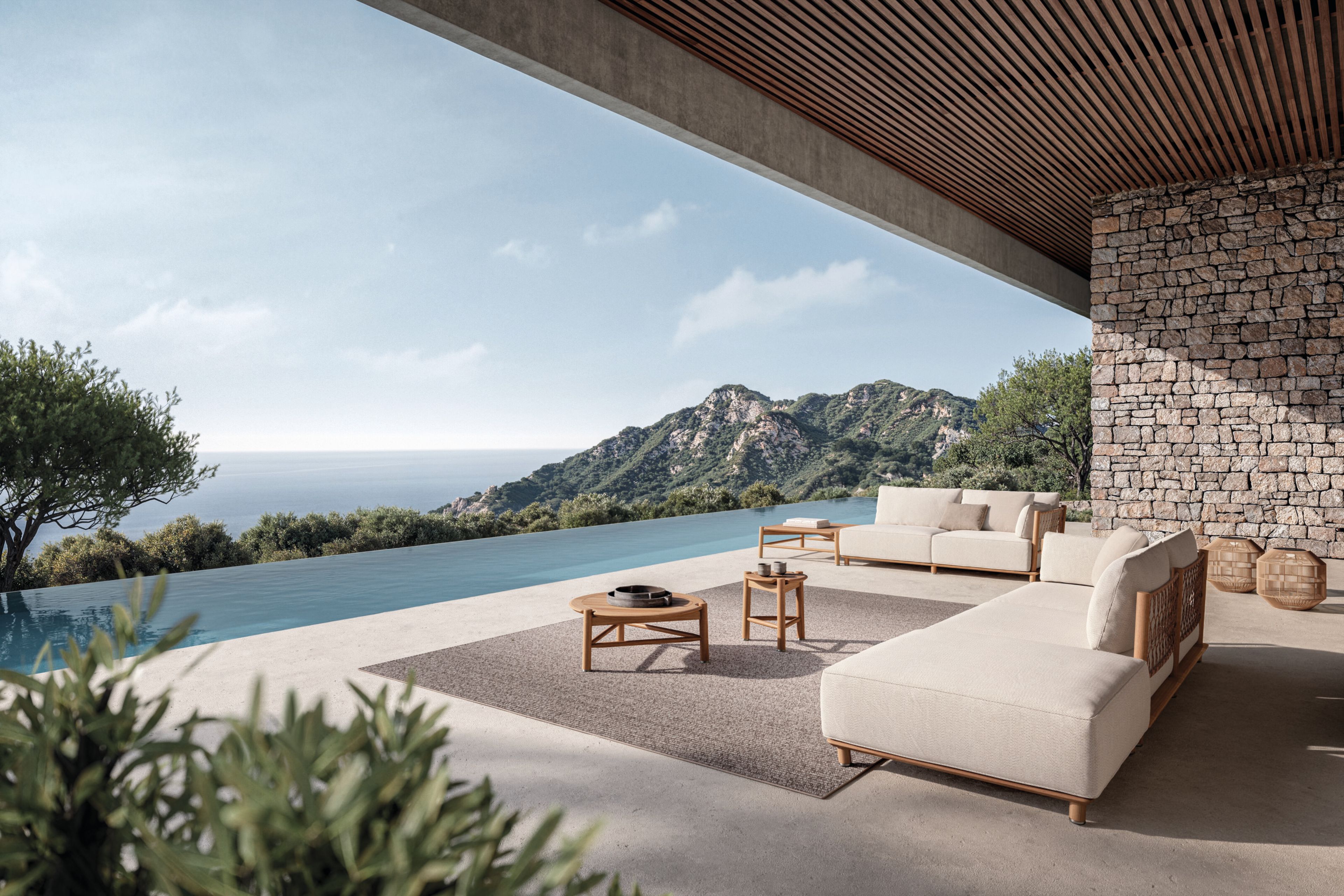 2-местный тканевый модульный садовый диван Gloster Salina ARCH-00029009 - Вид №3