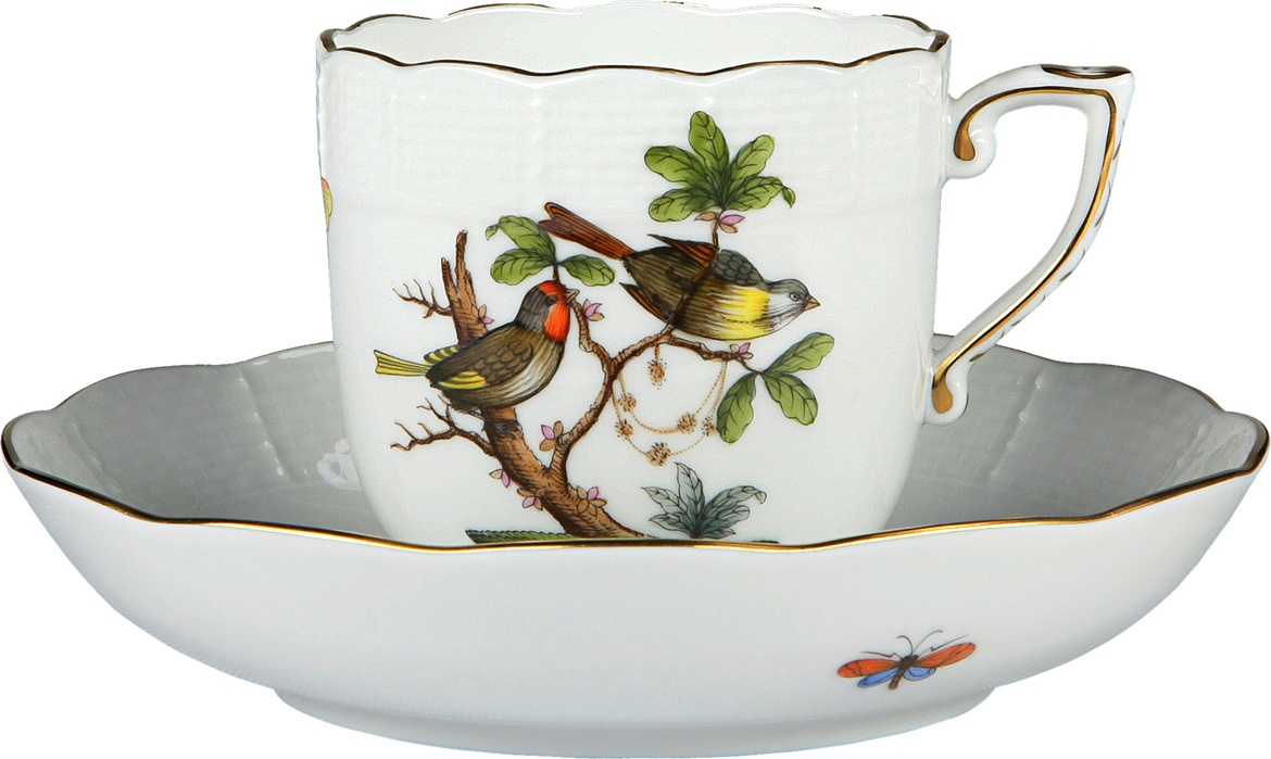 1051644 Herend Чашка для мокко с блюдцем 150мл "Ротшильд" Фарфор 