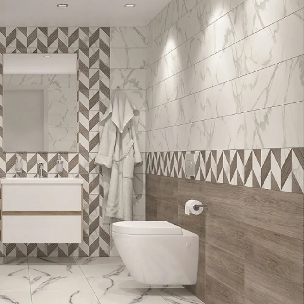 Плитка настенная Бьорк 20x60 см 0.84 м² цвет белый мрамор LB CERAMICS STLM-2123149