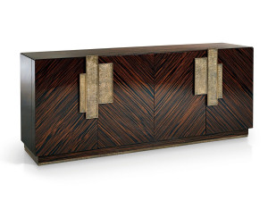 Шкаф из черного дерева с распашными дверями