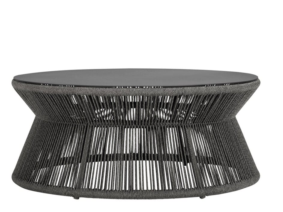 Круглый журнальный столик из морской веревки и алюминия JANUS et Cie Knot ARCH-00139907