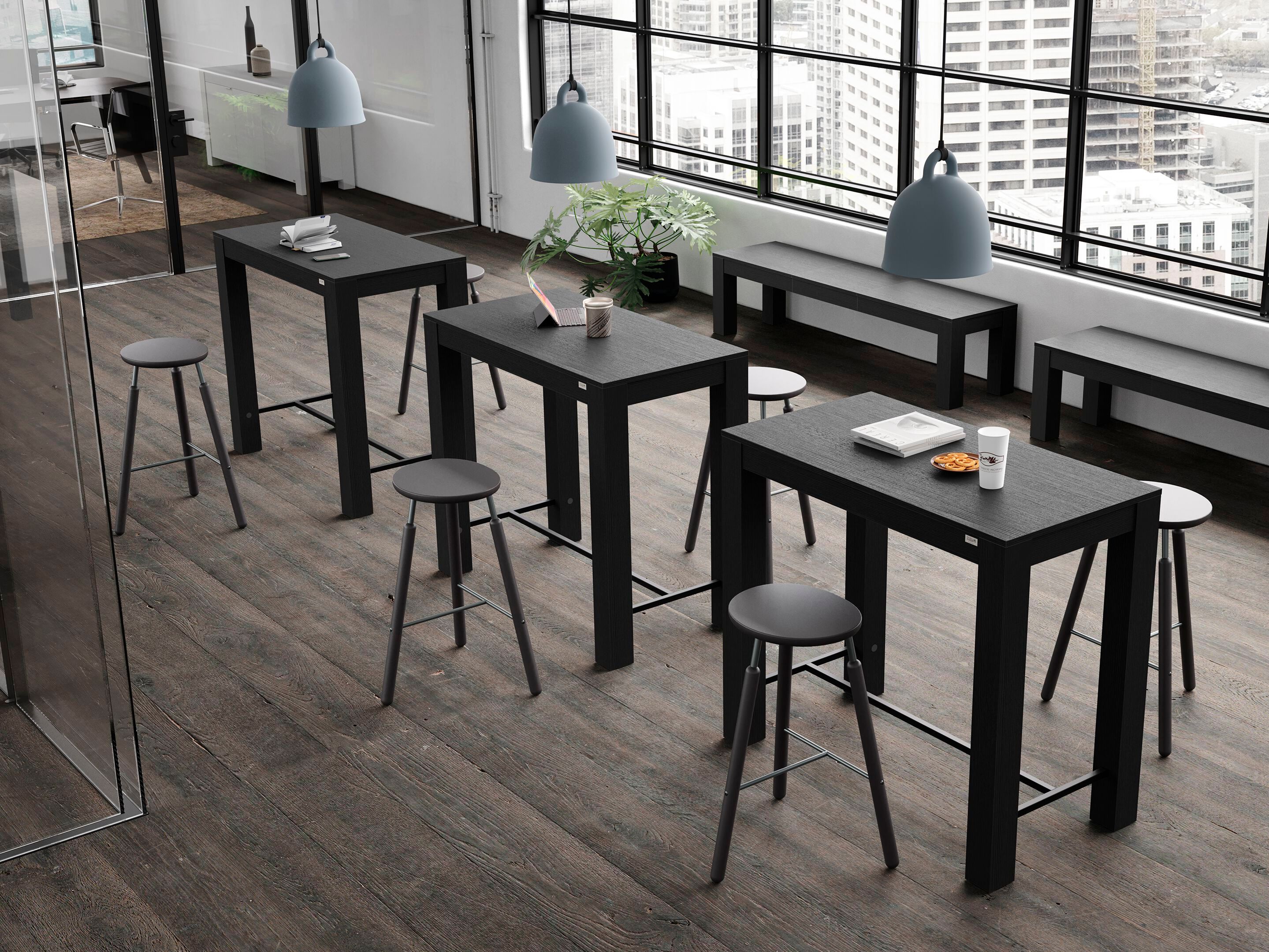 Высокий прямоугольный стол из черного ясеня Mobili Fiver Rachele ARCH-00112264 - Вид №3