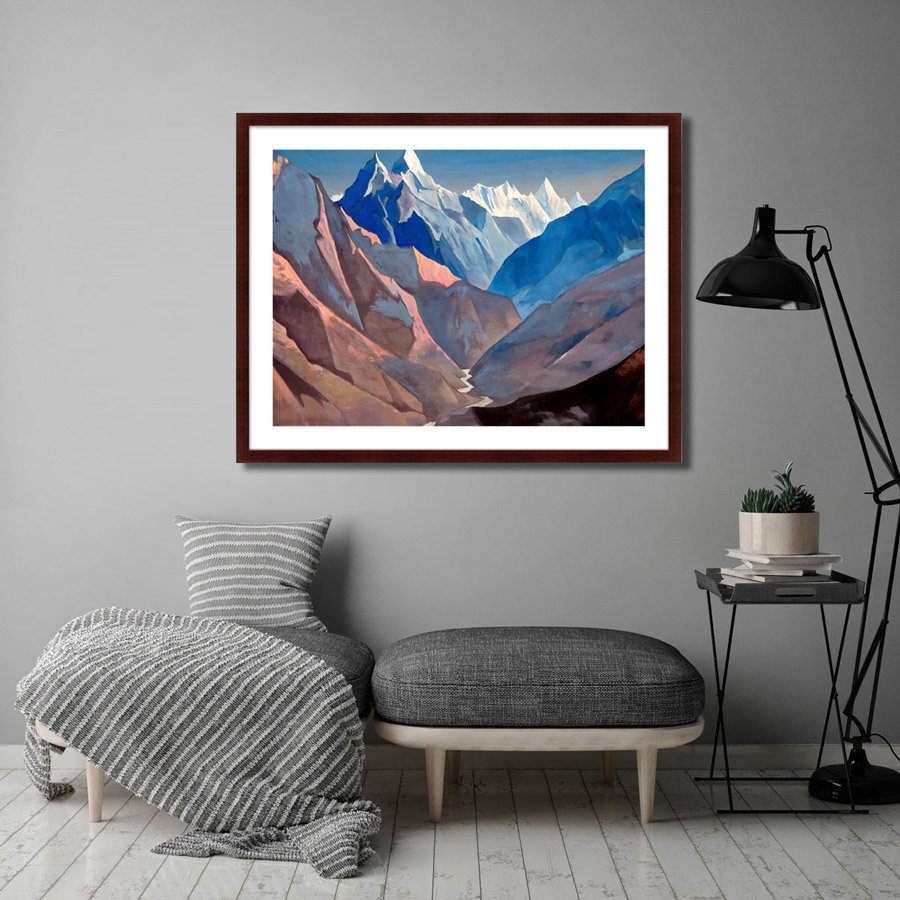 Картина в деревянной раме 42х32 см "Гора «М», 1931 г." КАРТИНЫ В КВАРТИРУ  264840 Белый;голубой;разноцветный  - Вид №2