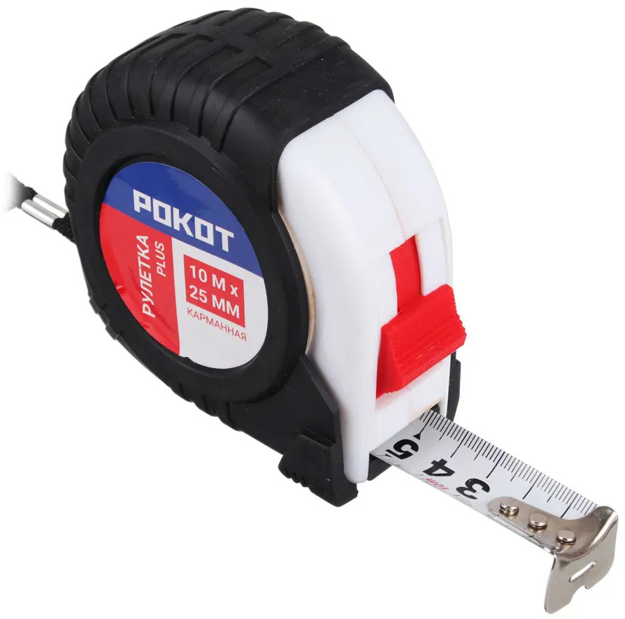 91574814 Рулетка Рокот Plus 658-044 10 м x 25 мм STLM-0846009