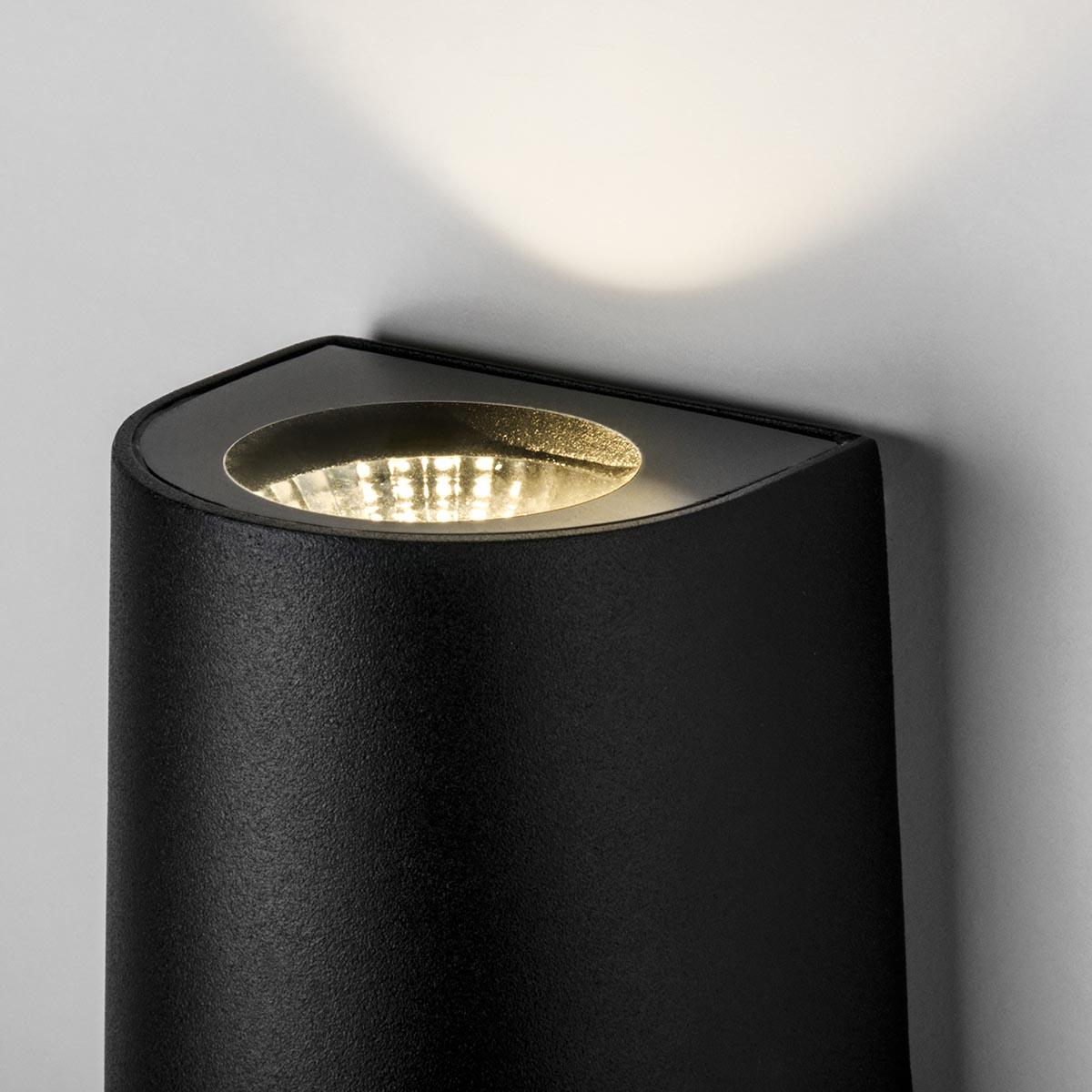 Уличный настенный светильник светодиодный 10х5,5х9 см черный Techno LED 4690389150135 ELEKTROSTANDARD GLOW 00-3898507 Черный - Вид №1