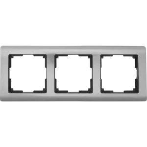 Рамка для розеток и выключателей Werkel Metallic 3 поста металл цвет глянцевый никель